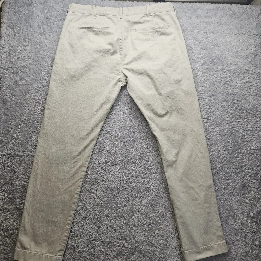 J.Crew Mens Beige The Driggs Chino Pants 35x32 Khaki Preppy Classic